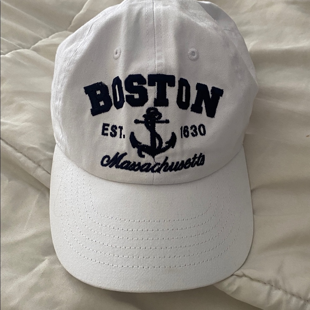 Boston White Baseball Cap